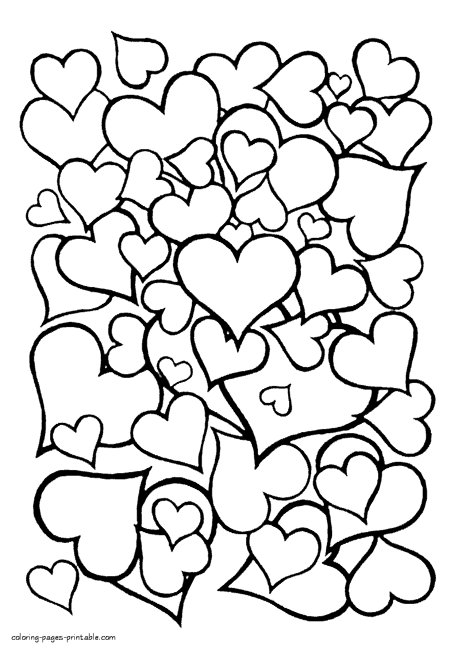 36 Lovely Hearts Coloring Pages for Adults Printable 6