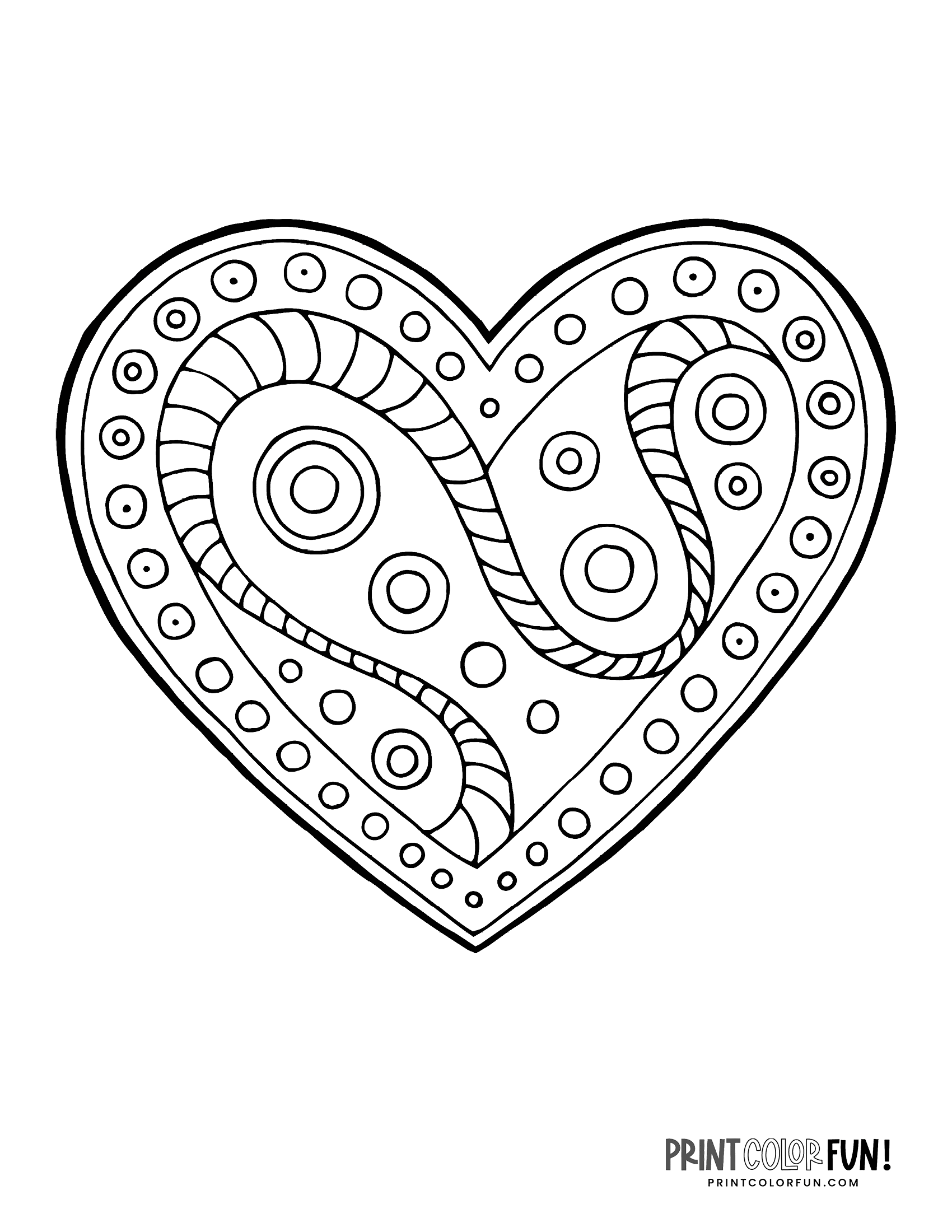 36 Lovely Hearts Coloring Pages for Adults Printable 8