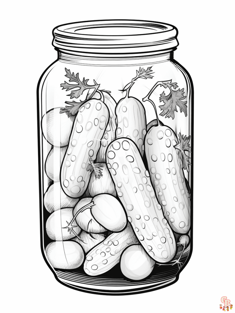 36 Silly Pickle Coloring Page Printable 2