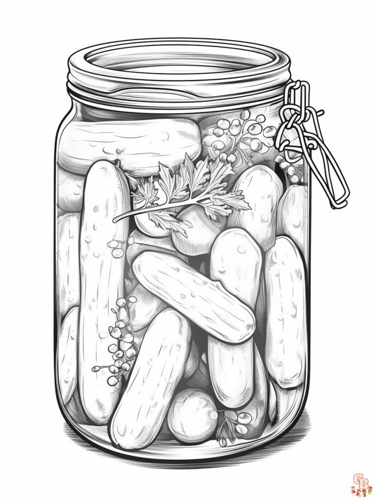 36 Silly Pickle Coloring Page Printable 3