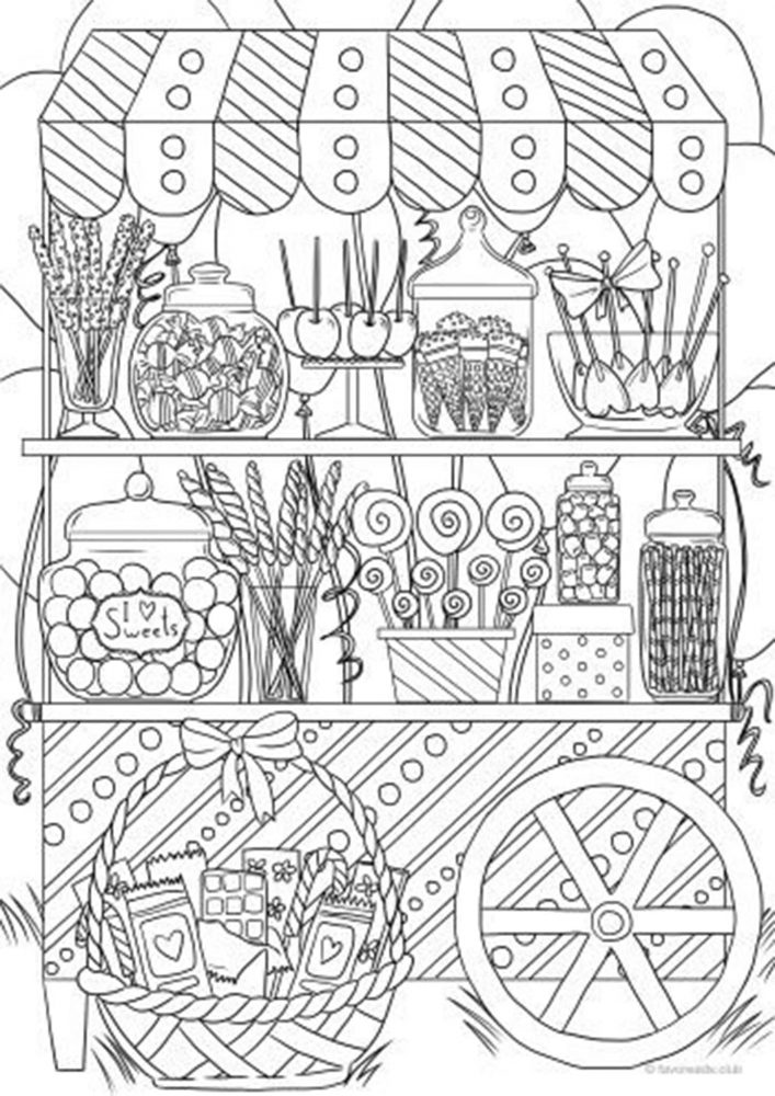 36 Sweet Candy World Coloring Pages Printable 16