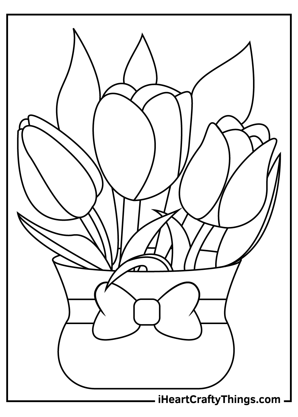 37 Adorable Tulip Coloring Pages for Kids Printable 1