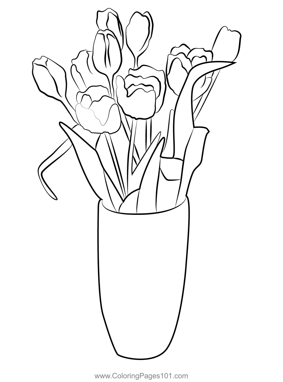 37 Adorable Tulip Coloring Pages for Kids Printable 16