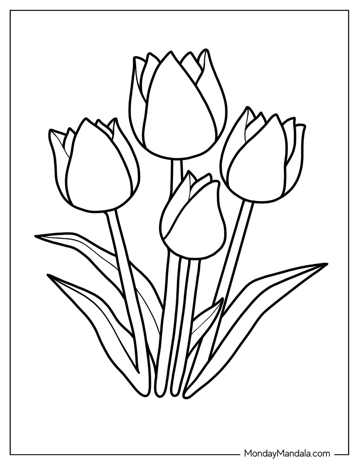 37 Adorable Tulip Coloring Pages for Kids Printable 22