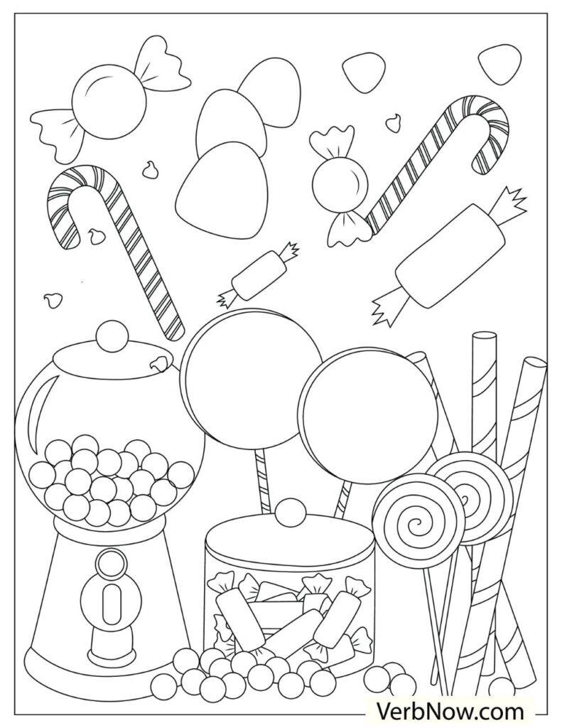 37 Cute Candy Coloring Pages Printable 3