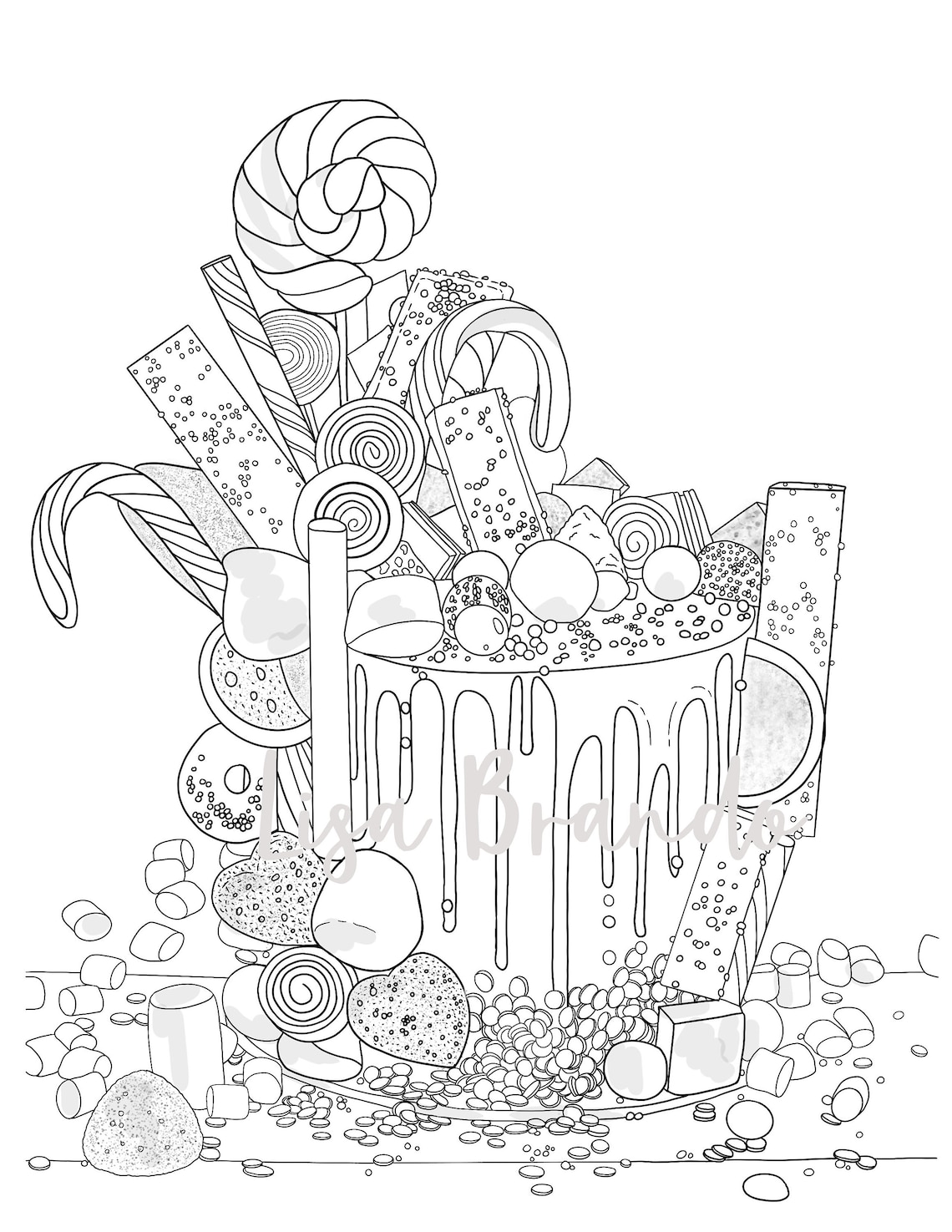 37 Cute Candy Coloring Pages Printable 4