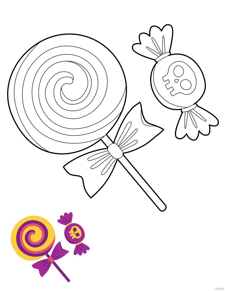 37 Cute Candy Coloring Pages Printable 7