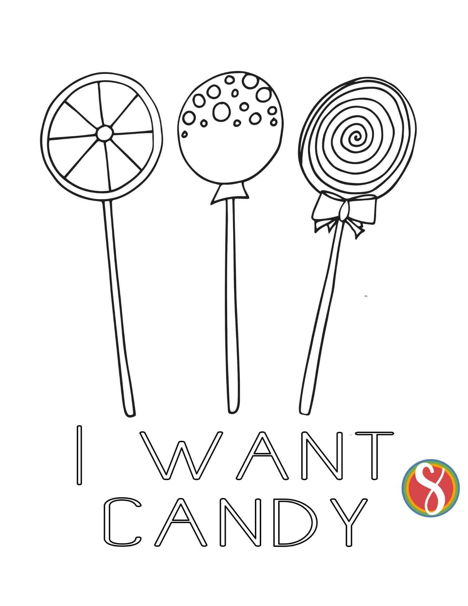 37 Cute Candy Coloring Pages Printable 8