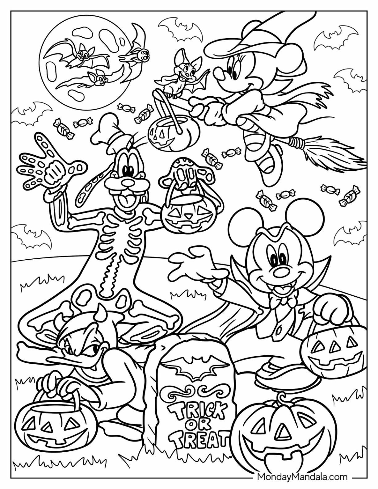 37 Disney Halloween Coloring Pages Printable 9