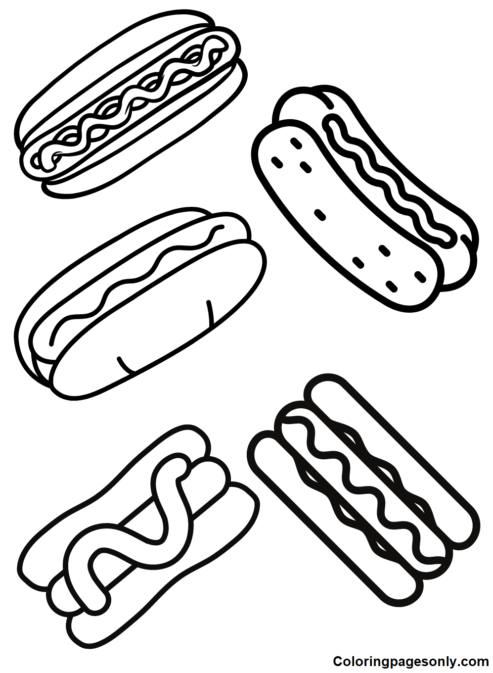 37 Irresistible Hot Dog Coloring Pages Printable 1