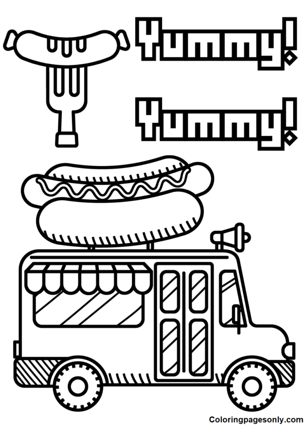 37 Irresistible Hot Dog Coloring Pages Printable 15