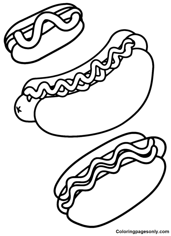 37 Irresistible Hot Dog Coloring Pages Printable 2