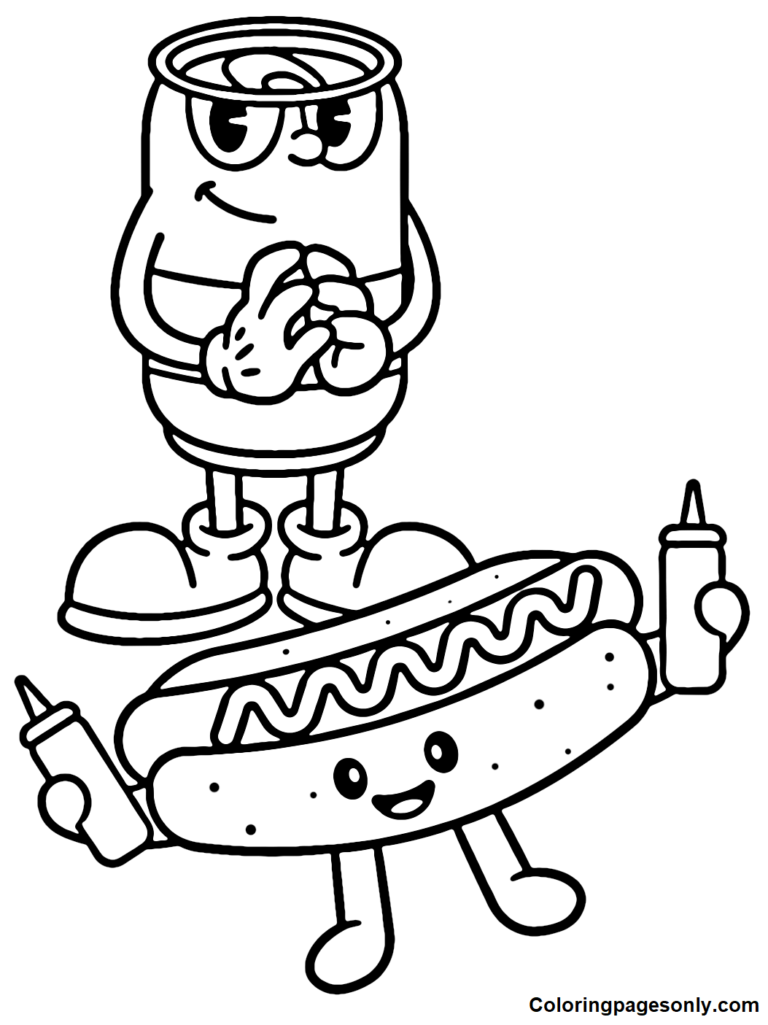 37 Irresistible Hot Dog Coloring Pages Printable 32