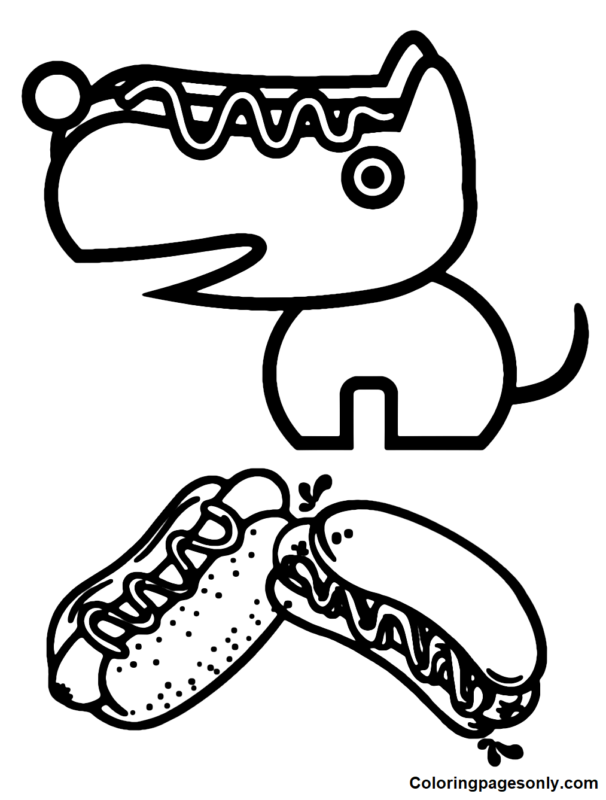 37 Irresistible Hot Dog Coloring Pages Printable 4