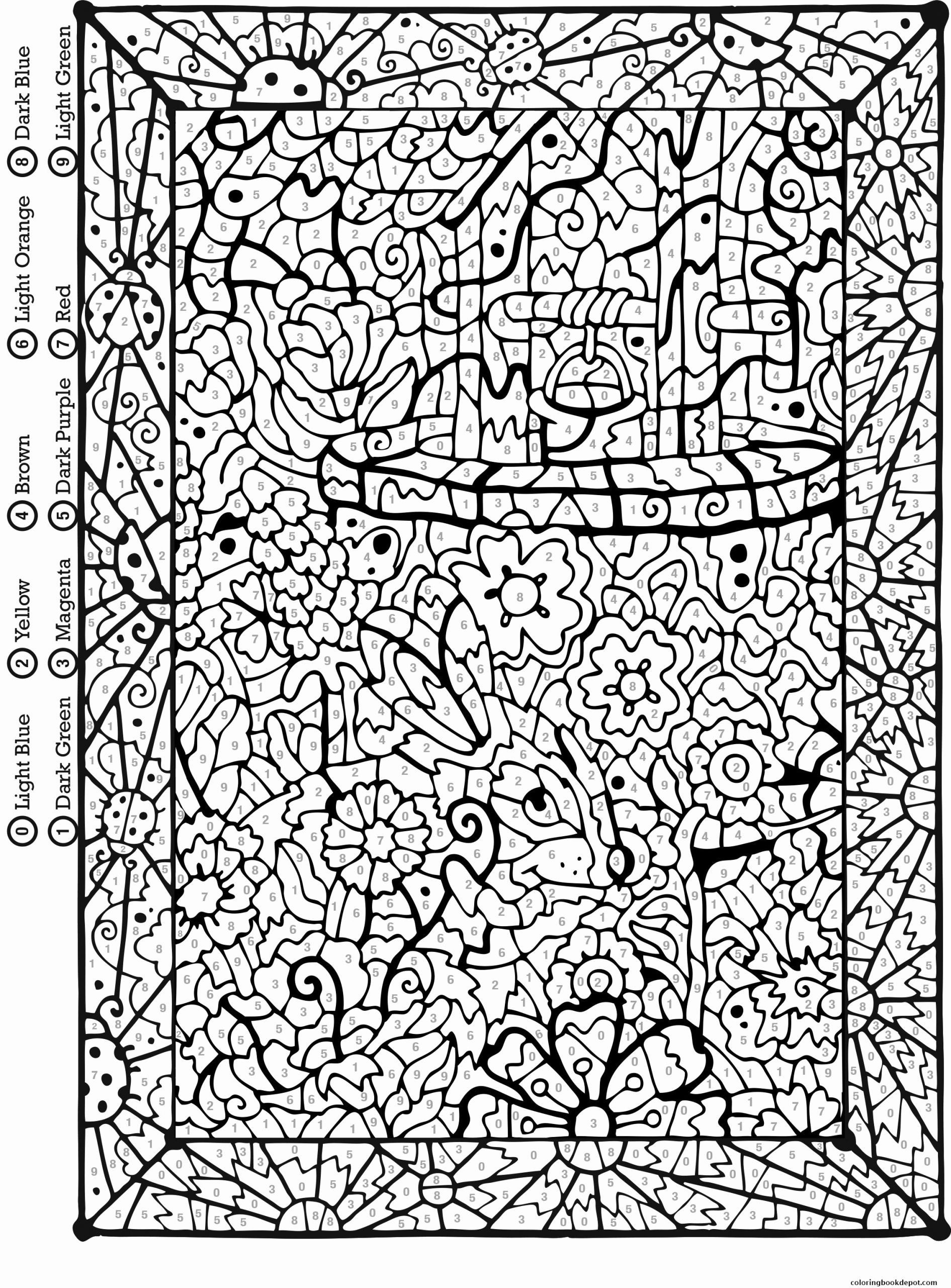 37 Relaxing Color by Number for Adults Coloring Pages Printable 1