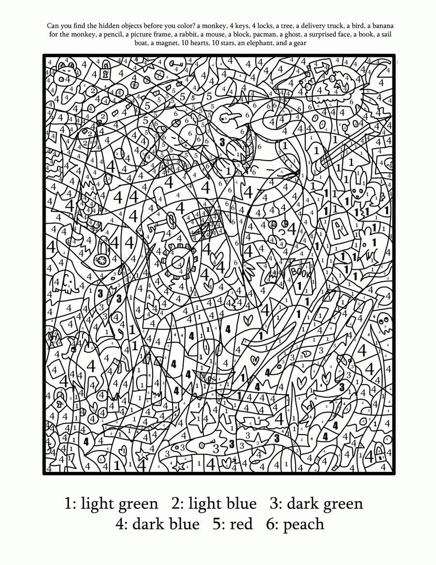 37 Relaxing Color by Number for Adults Coloring Pages Printable 4