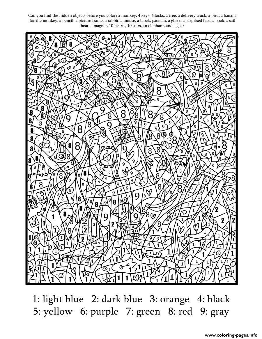 37 Relaxing Color by Number for Adults Coloring Pages Printable 9