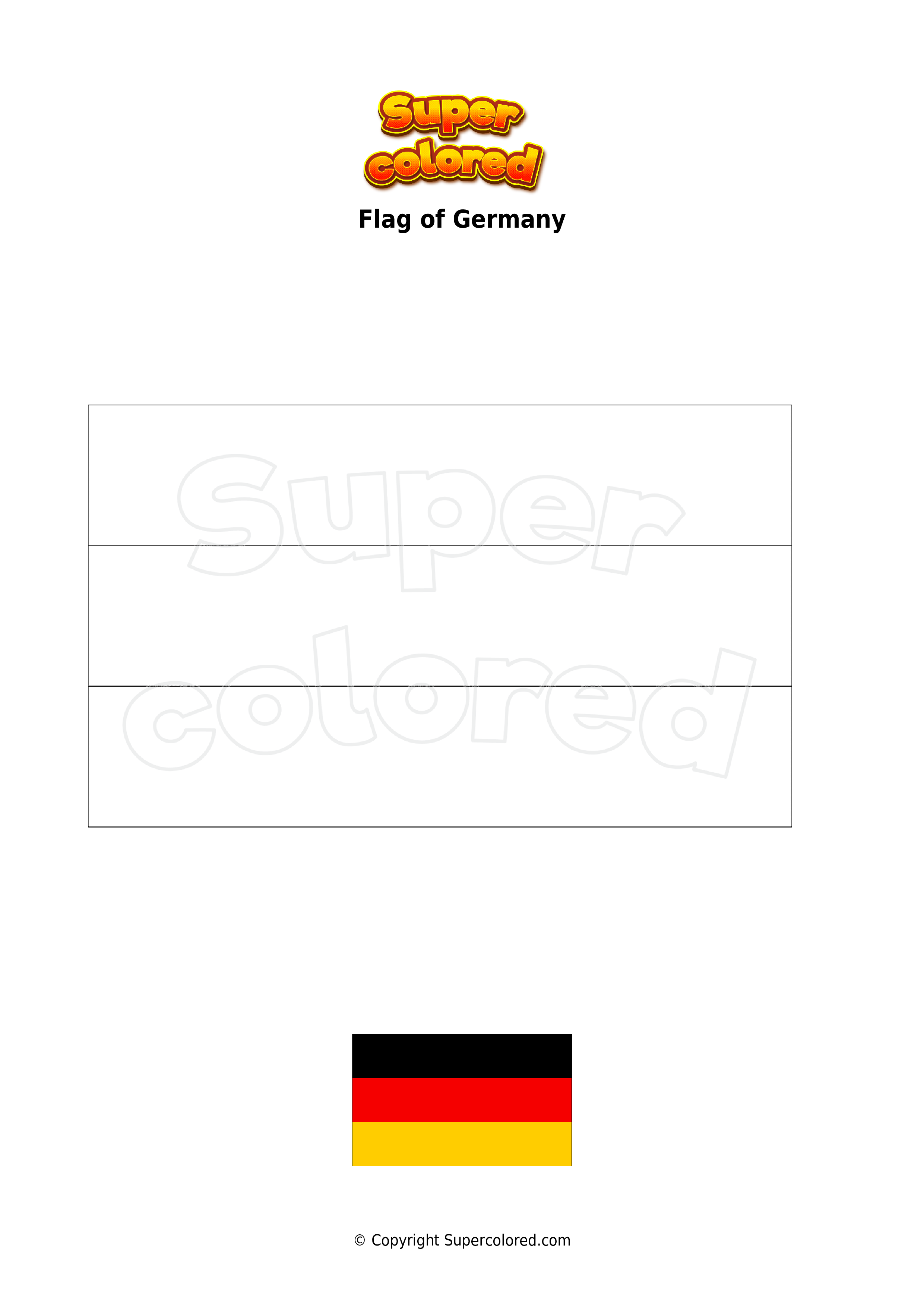 37 Vibrant Flag of Germany Coloring Page Printable 1