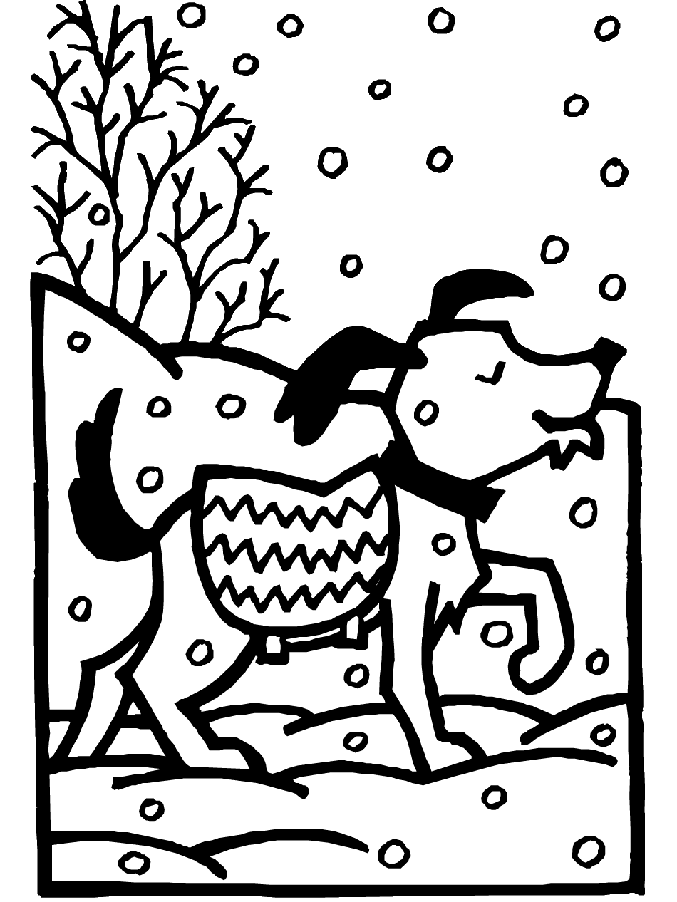 37 Winter Coloring Pages for Kids Printable 1