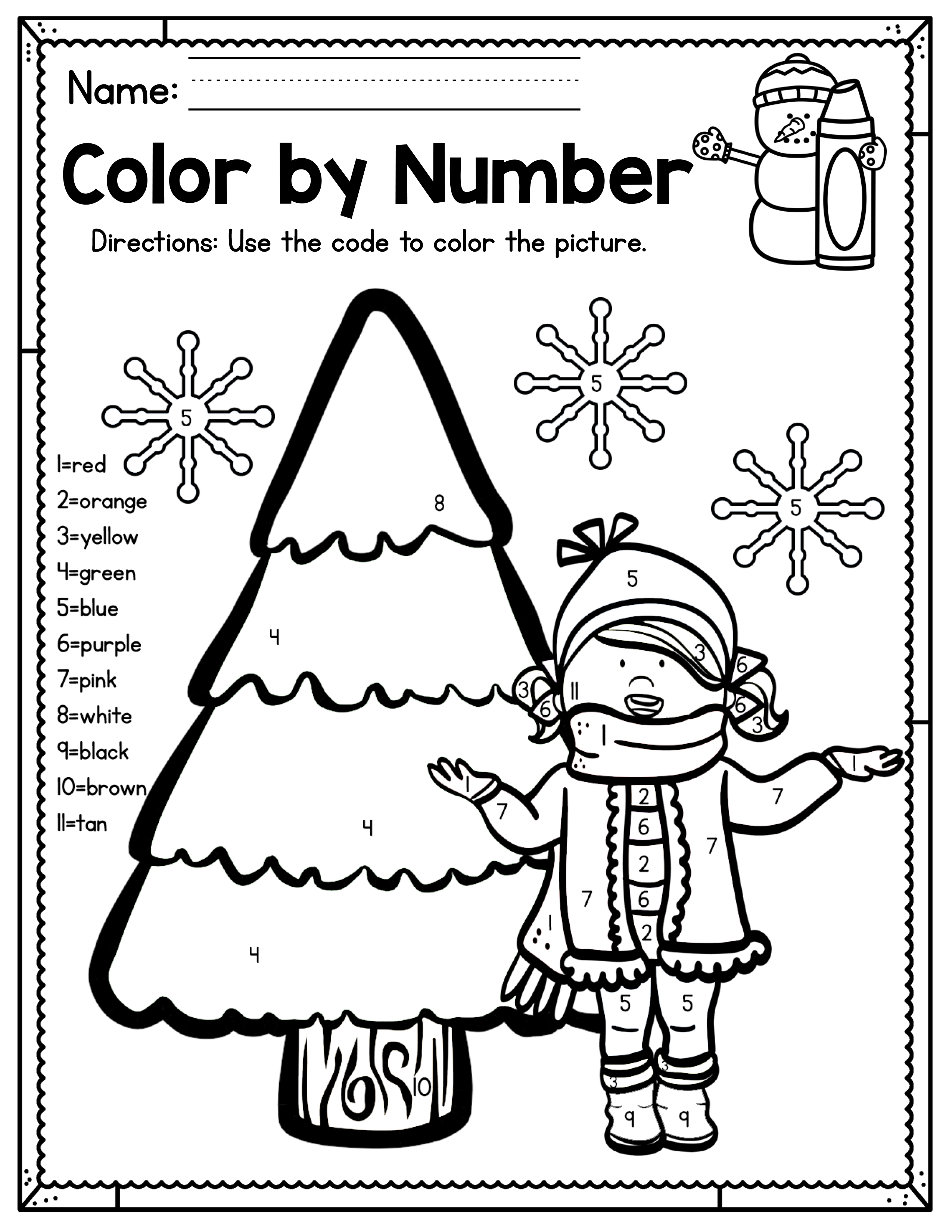 37 Winter Coloring Pages for Kids Printable 12