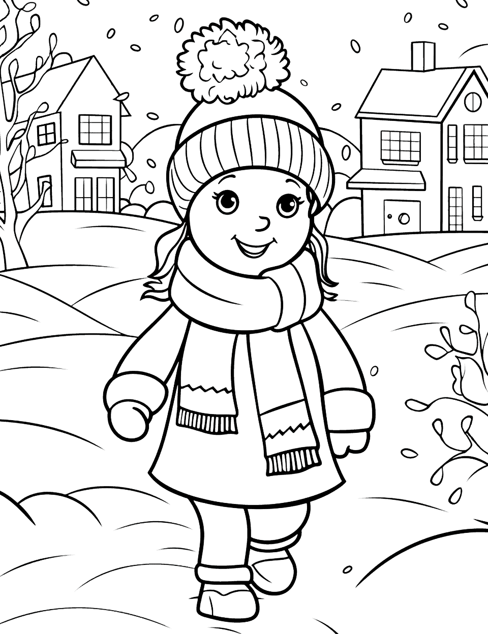 37 Winter Coloring Pages for Kids Printable 5