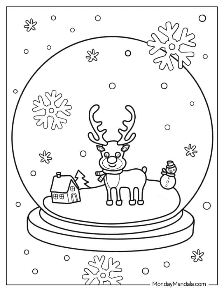 37 Winter Coloring Pages for Kids Printable 6