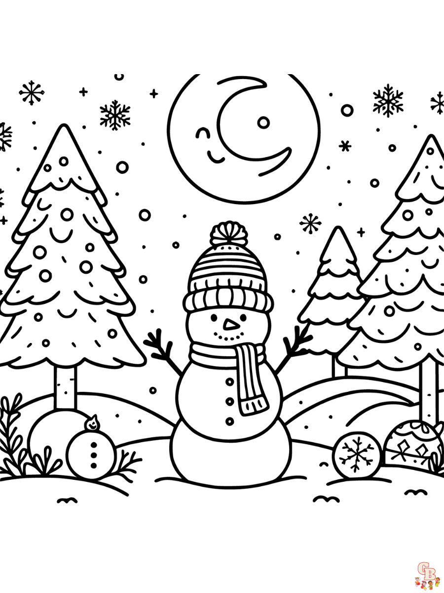 37 Winter Coloring Pages for Kids Printable 8