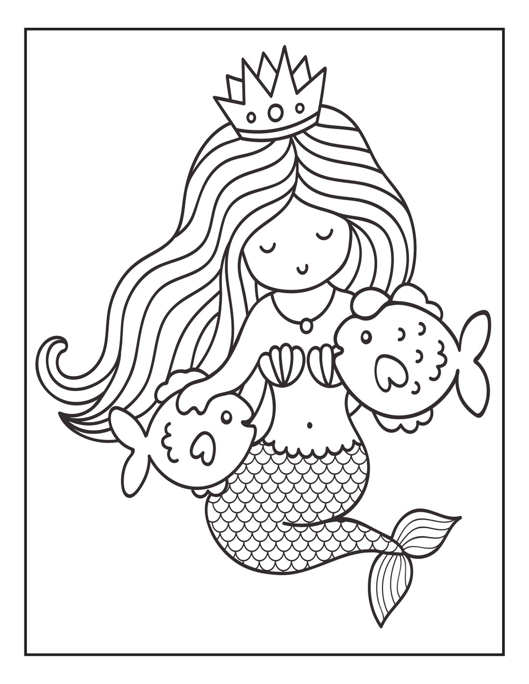 38 Charming Mermaid Coloring Pages Free Printable 15