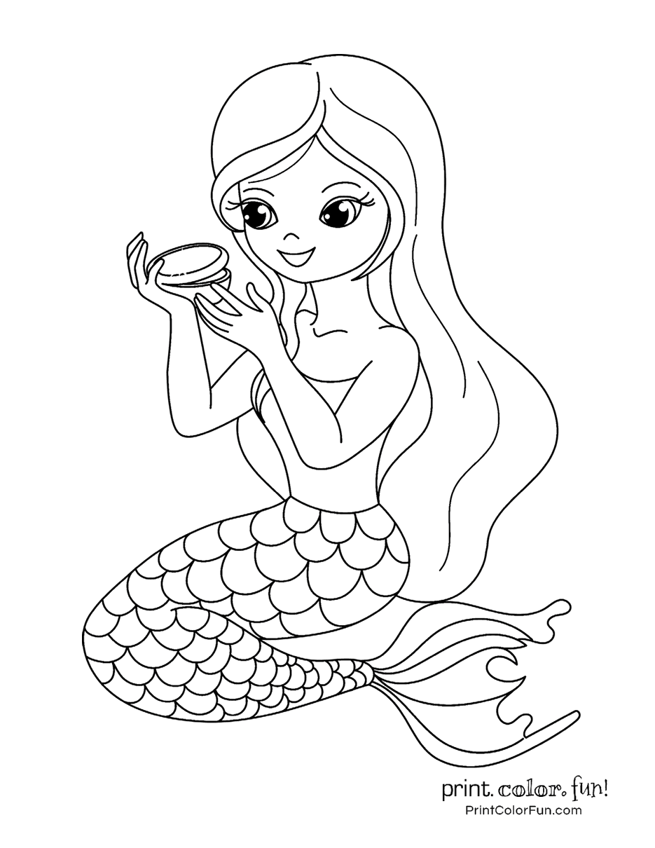 38 Charming Mermaid Coloring Pages Free Printable 23