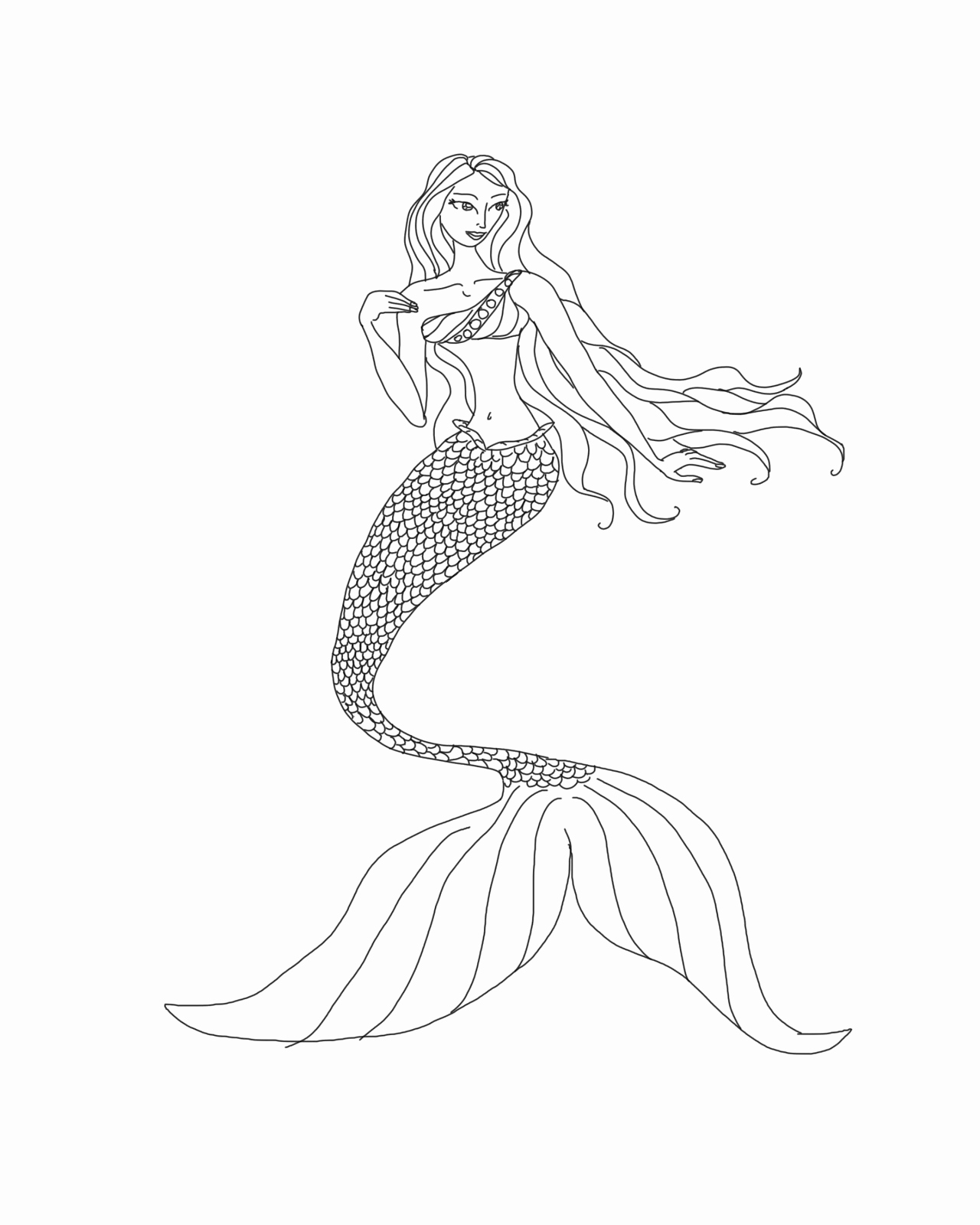 38 Charming Mermaid Coloring Pages Free Printable 6