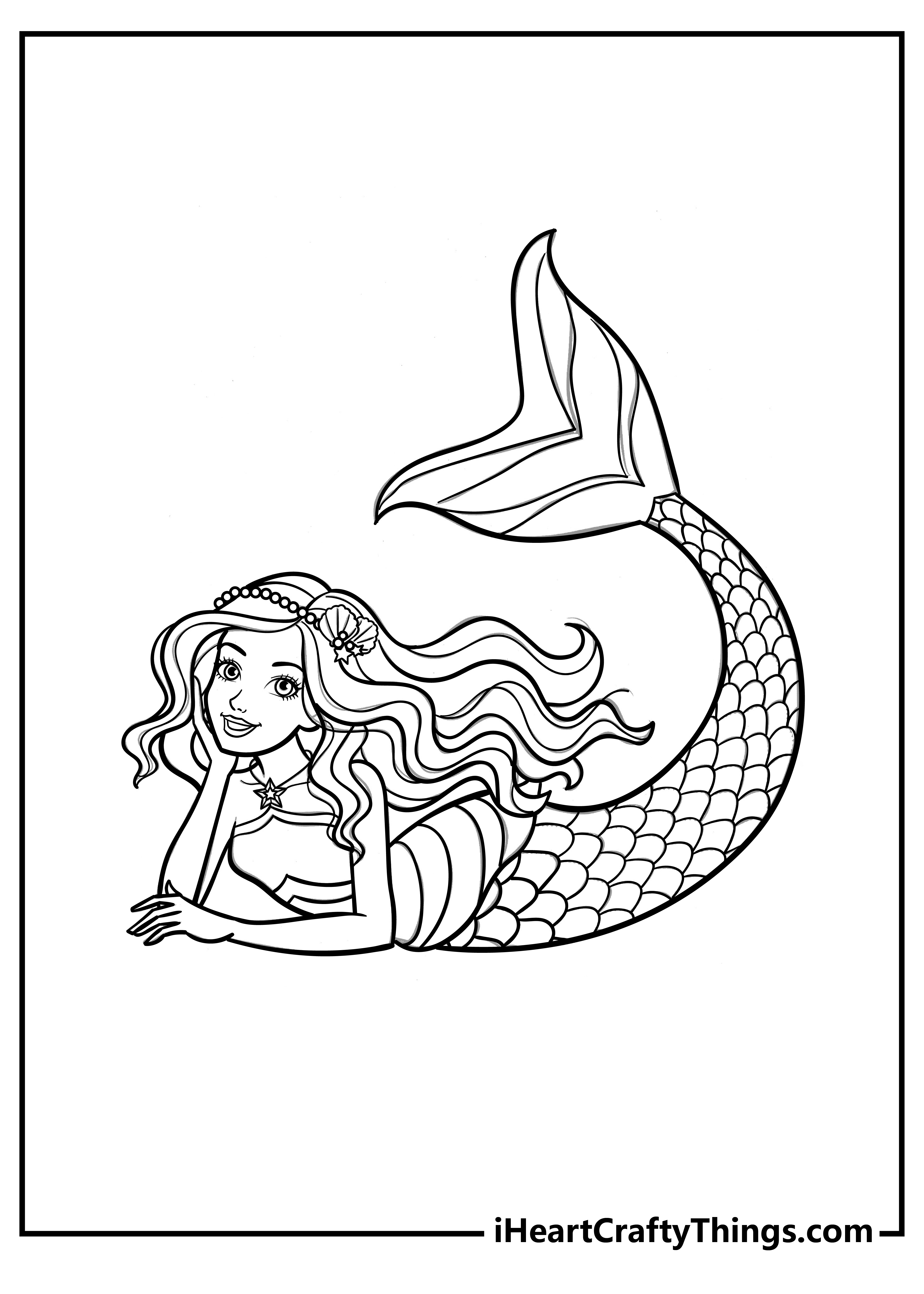 38 Charming Mermaid Coloring Pages Free Printable 8