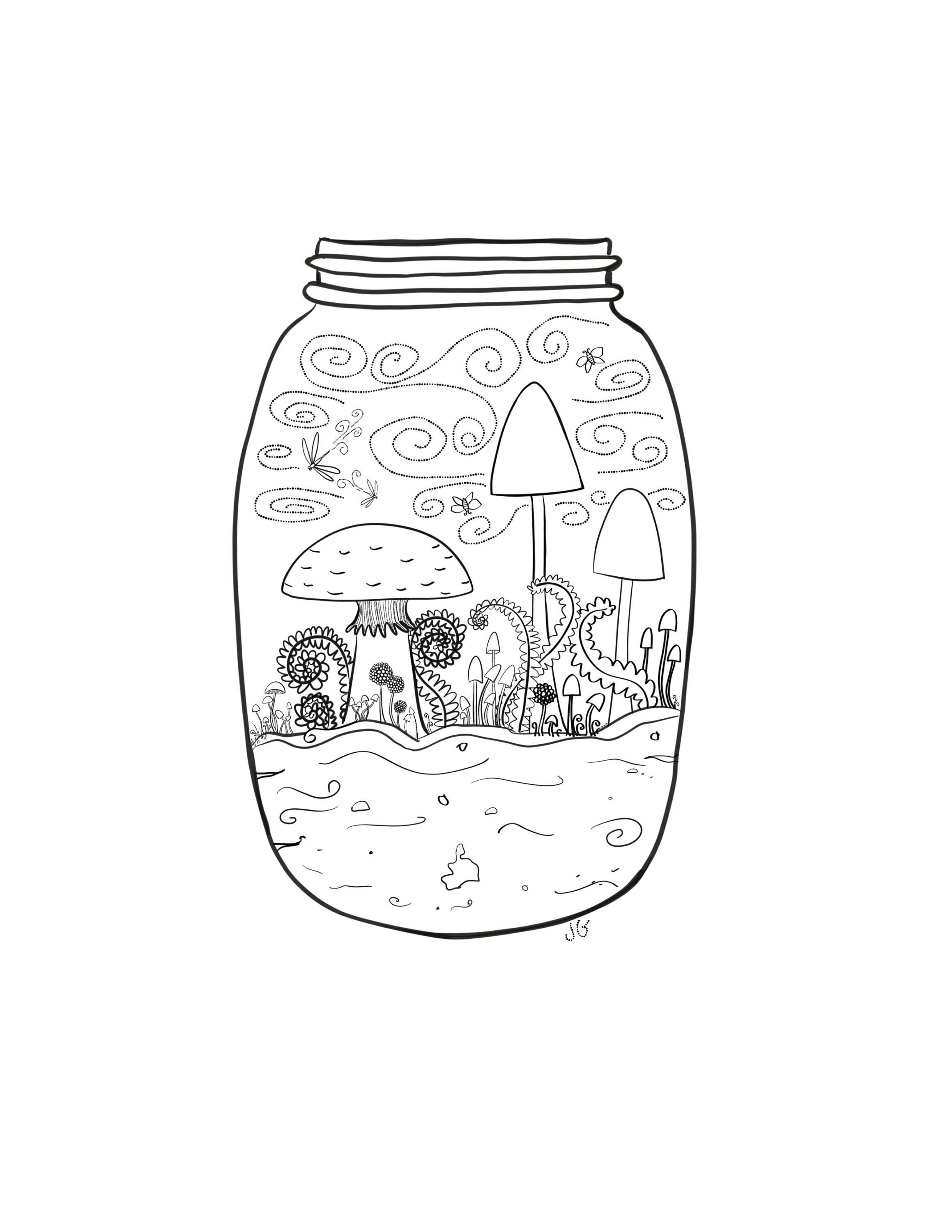 94 Mason Jar Coloring Page Printable 16