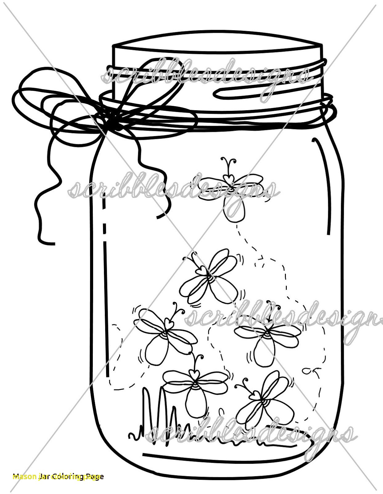 94 Mason Jar Coloring Page Printable 54