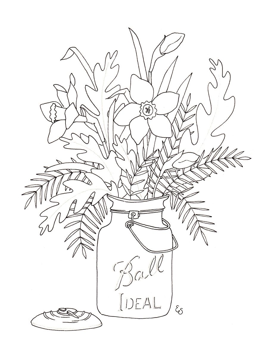 94 Mason Jar Coloring Page Printable 78