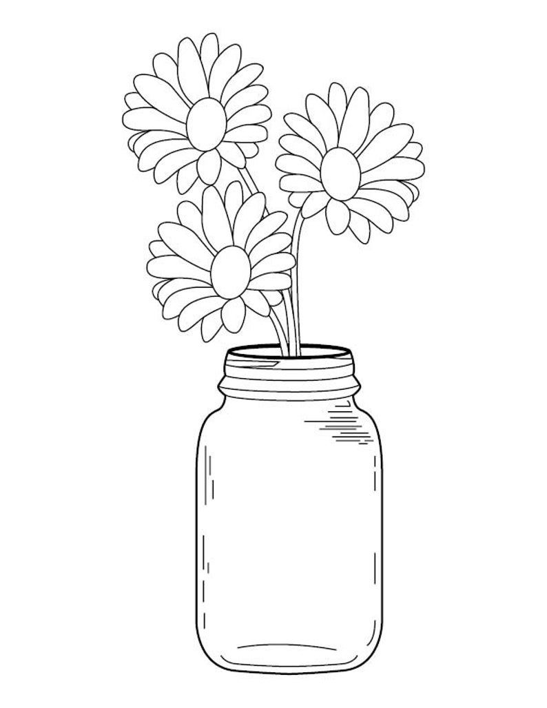 94 Mason Jar Coloring Page Printable 87