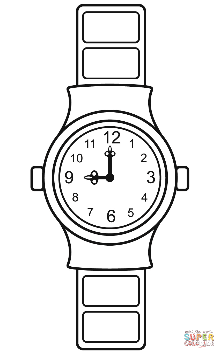 95 Watch Coloring Page Printable 1