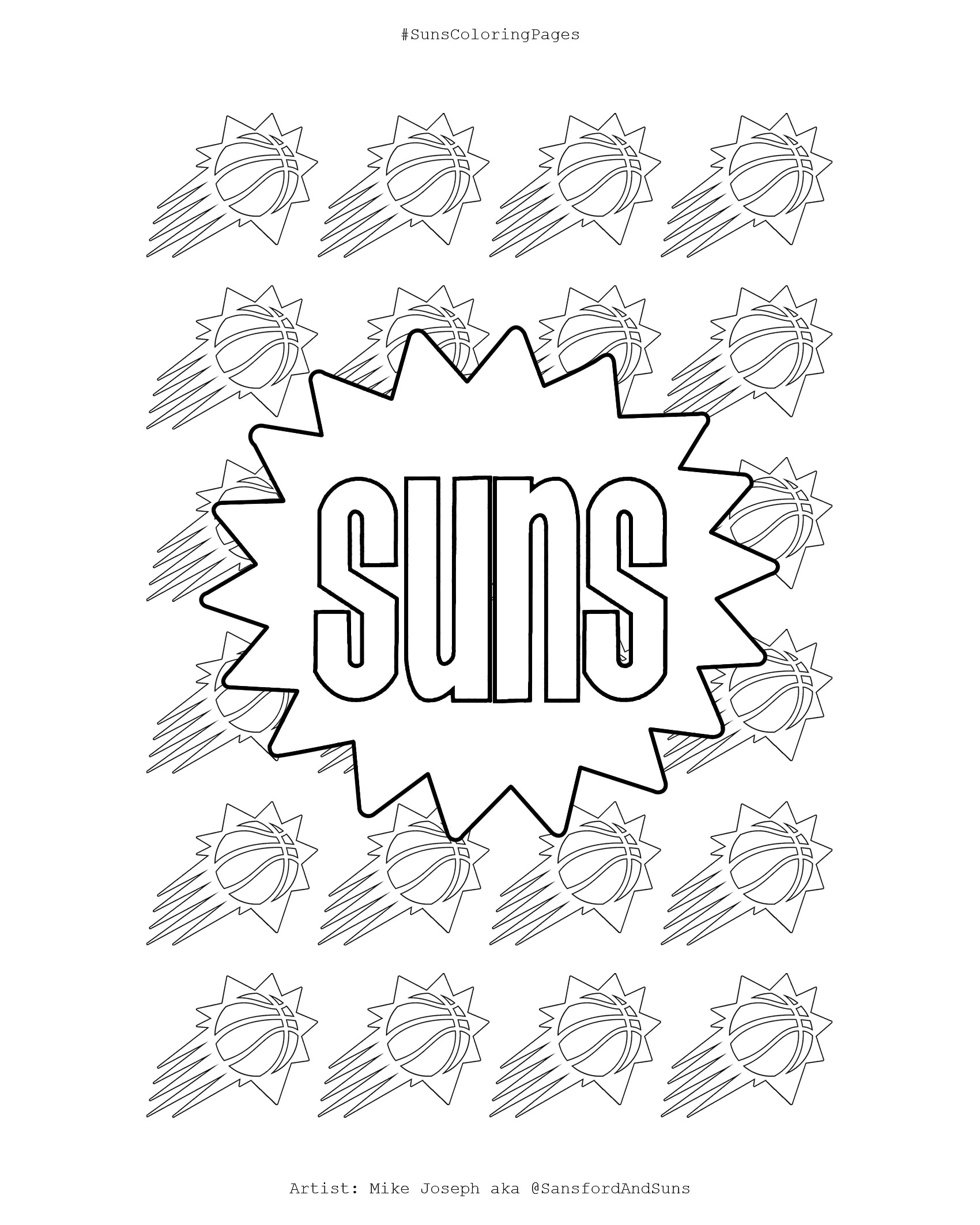 98 Phoenix Suns Logo Coloring Page Printable 48