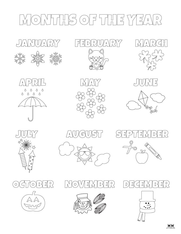 30 12 Months Coloring Pages Printable 8