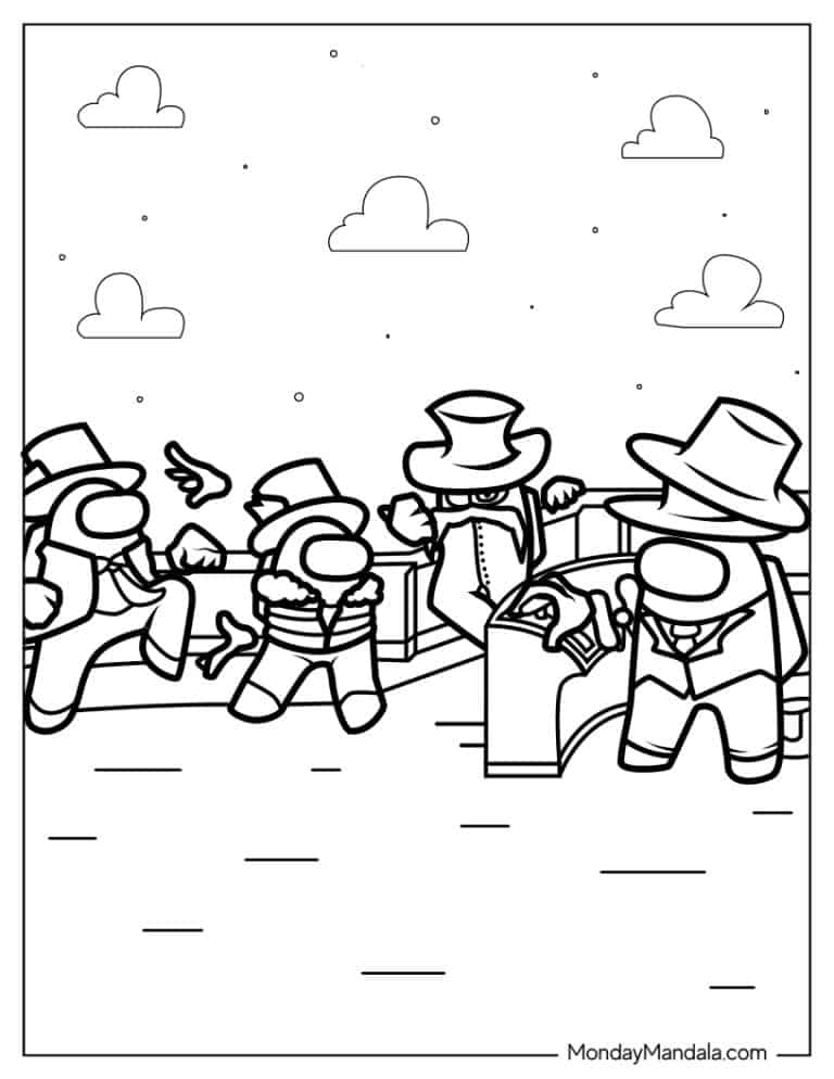 30 Among Us Airship Coloring Pages Printable 24