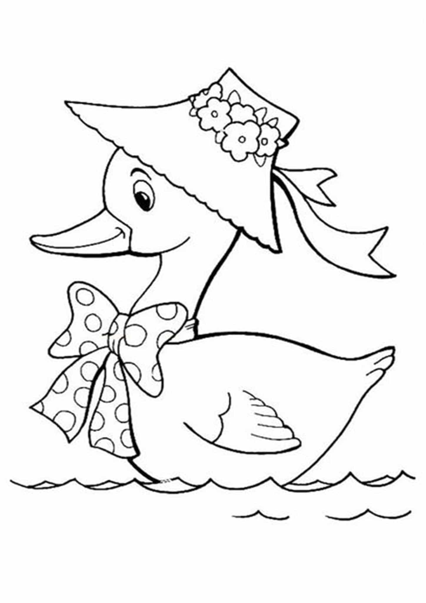 30 Cartoon Duck Coloring Pages Printable 1