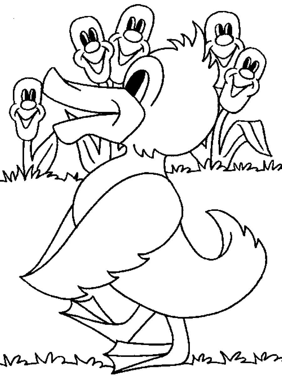 30 Cartoon Duck Coloring Pages Printable 13