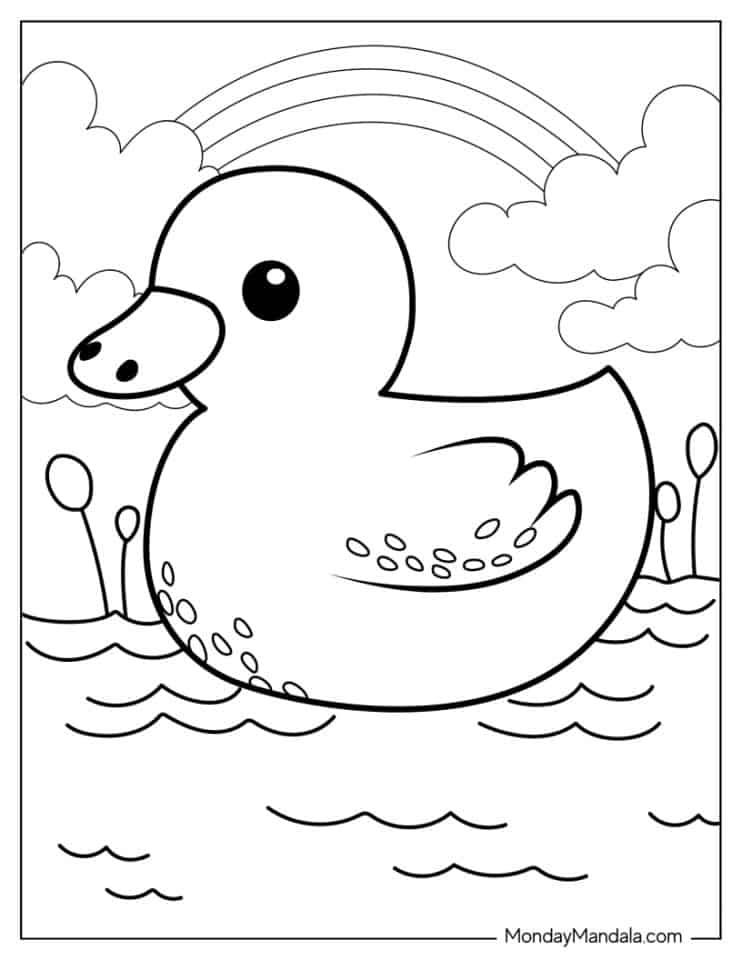 30 Cartoon Duck Coloring Pages Printable 26