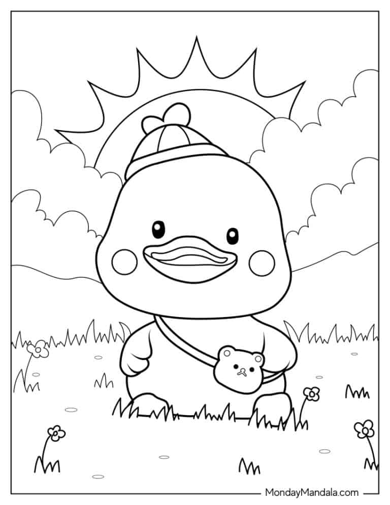 30 Cartoon Duck Coloring Pages Printable 7