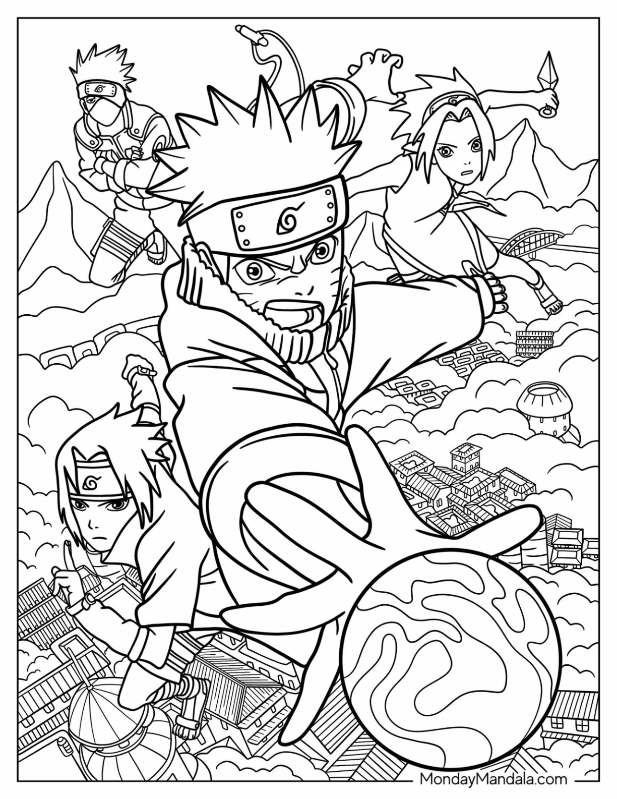 30 Creative Naruto Coloring Pages for All Ages Printable 13