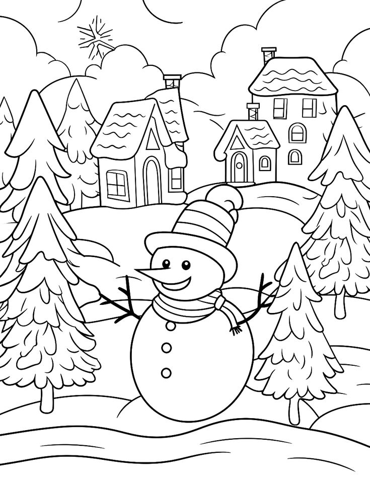 30 Cute Winter Coloring Pages Printable 11