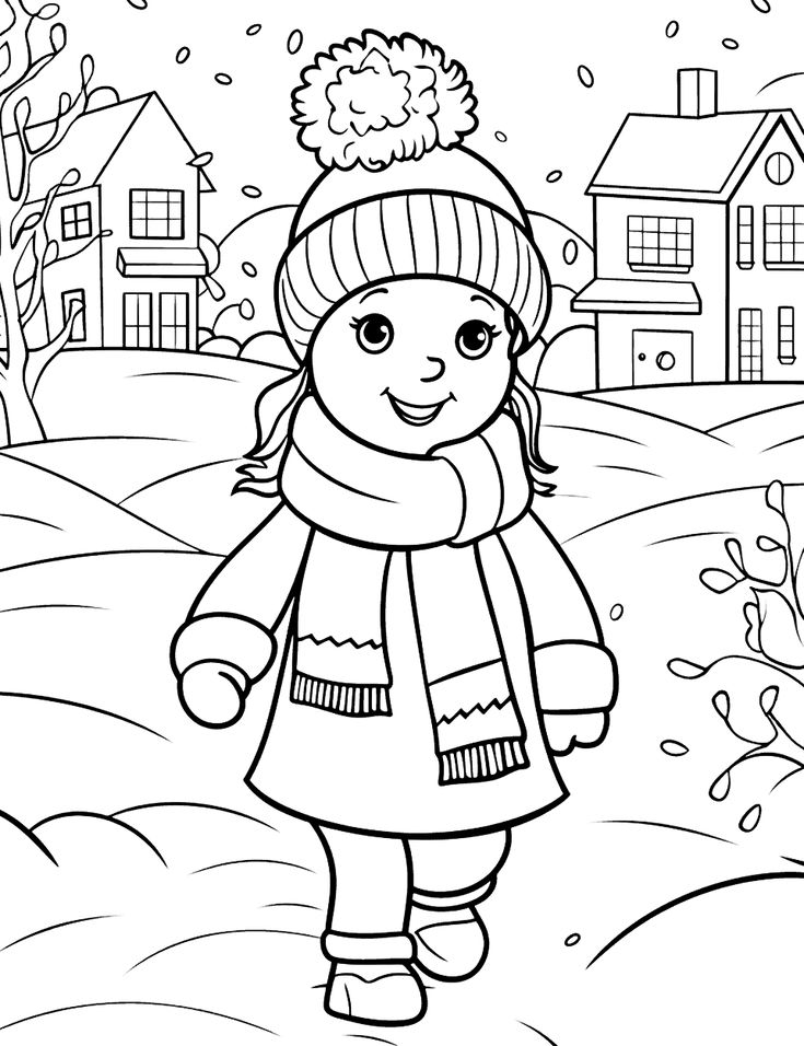 30 Cute Winter Coloring Pages Printable 19