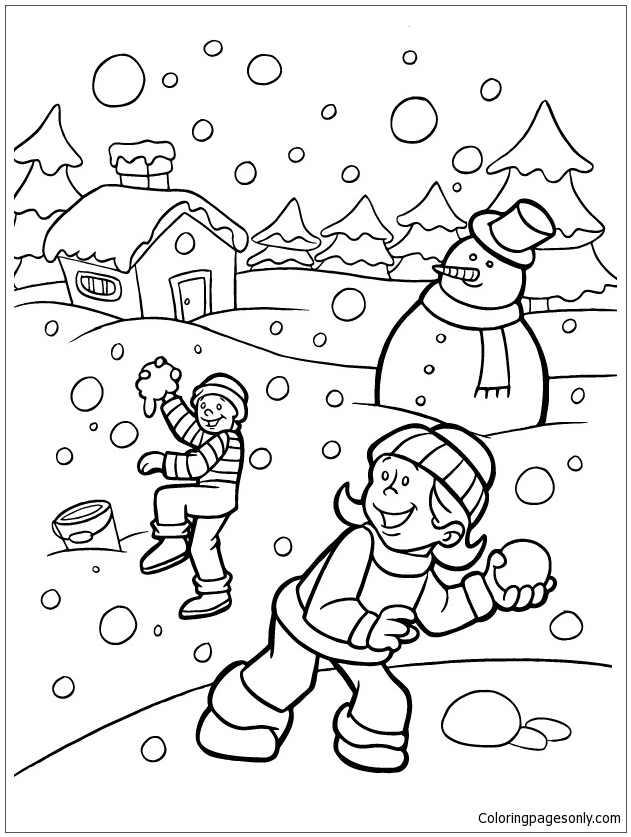 30 Cute Winter Coloring Pages Printable 23