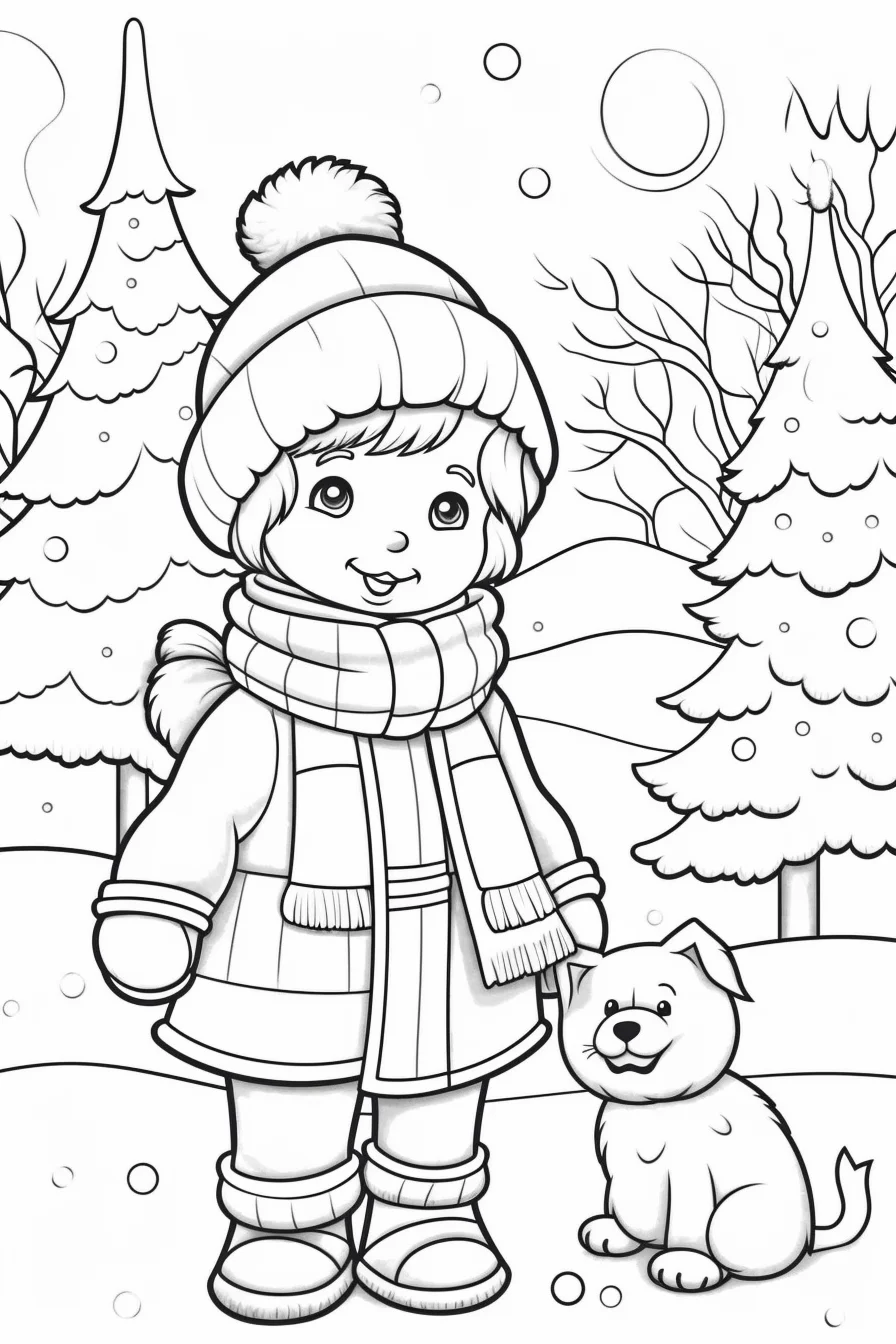 30 Cute Winter Coloring Pages Printable 27