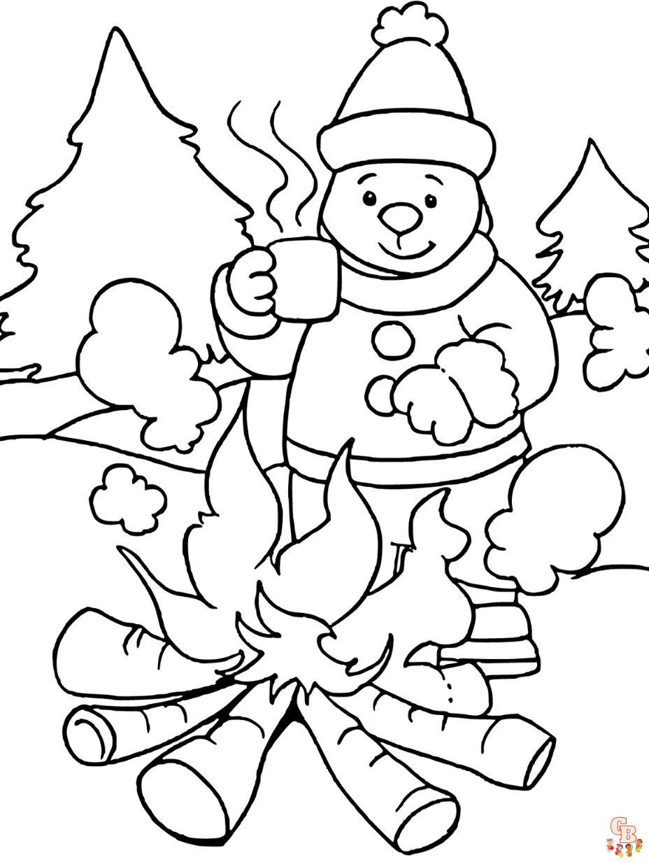 30 Cute Winter Coloring Pages Printable 33