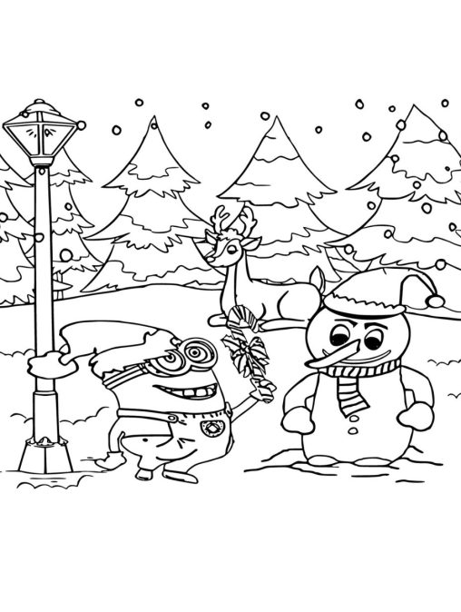 33 Minion Christmas Coloring Pages Printable Festive 25